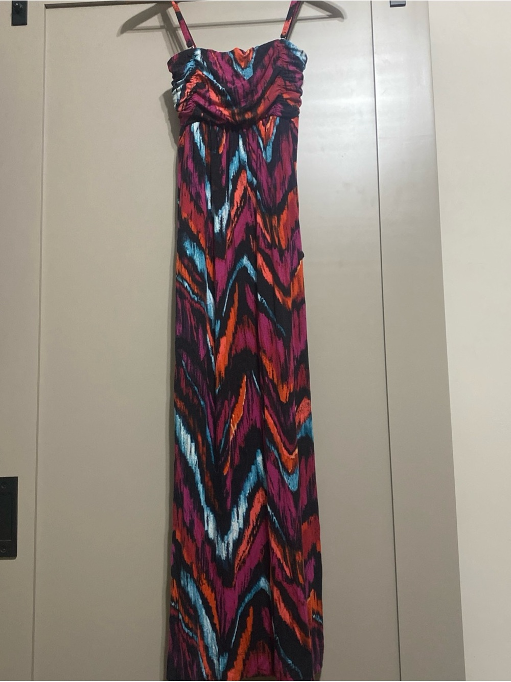 Soma Multicolor Chevron Maxi Dress - Pink, Orange, Blue, Black